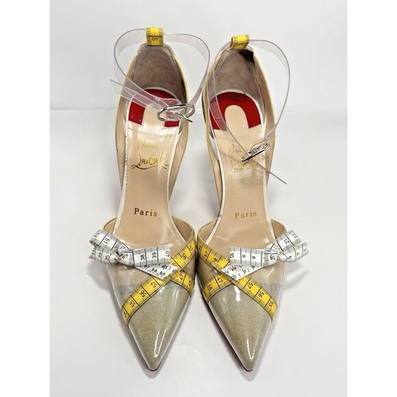 Christian Louboutin Multicolor Tape Measure Trimmed PVC Metri Pumps Sz EU 34.5 - Picture 2 of 16